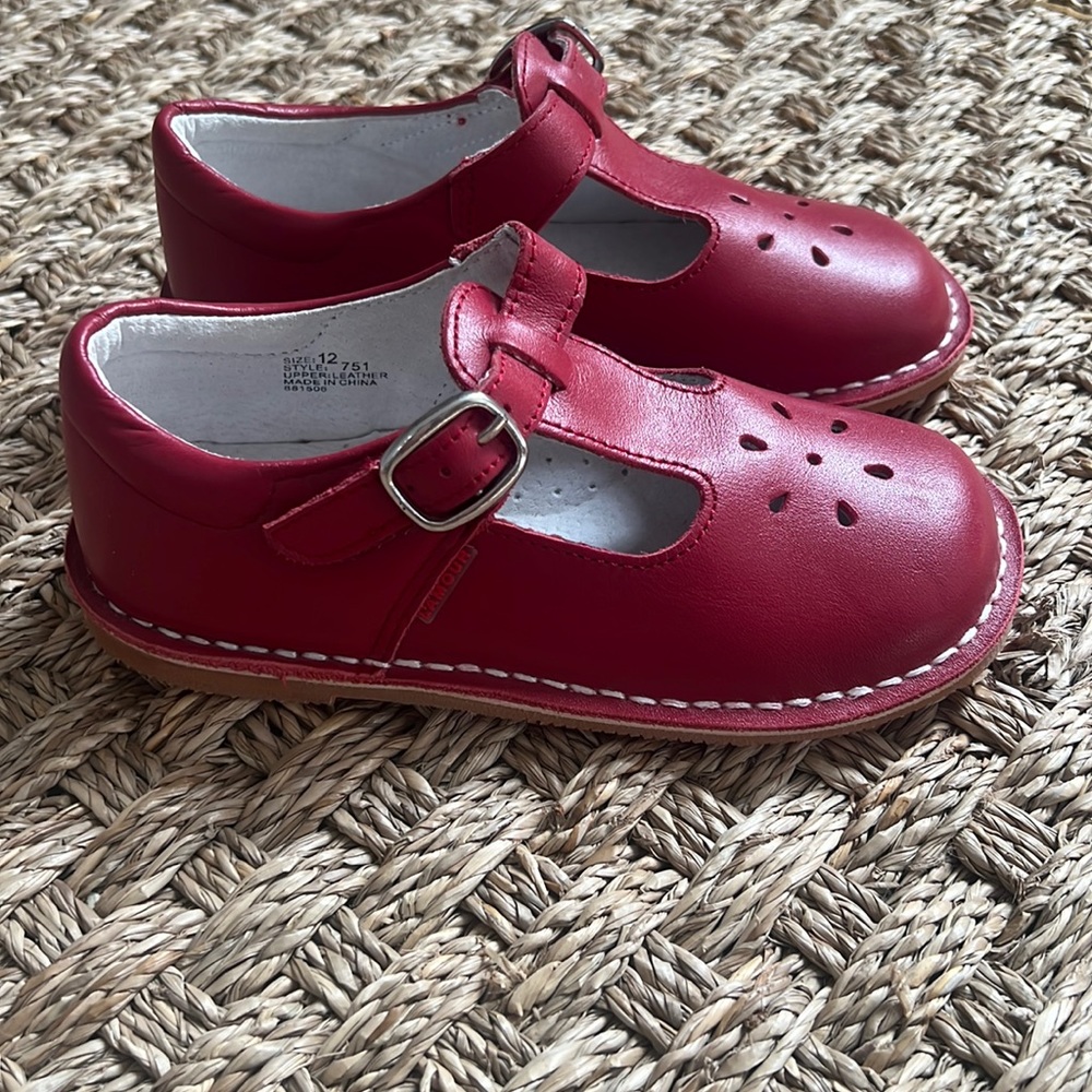 L’amour red Velcro size 12 shoes. Gently worn.